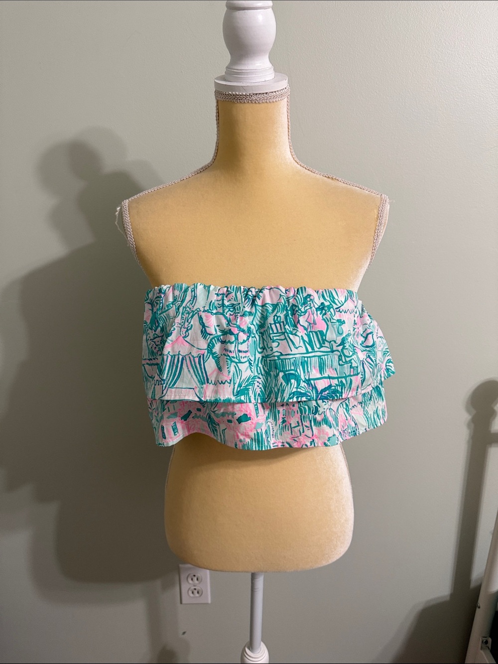 Lilly Pulitzer Pink & Teal Floral tube top